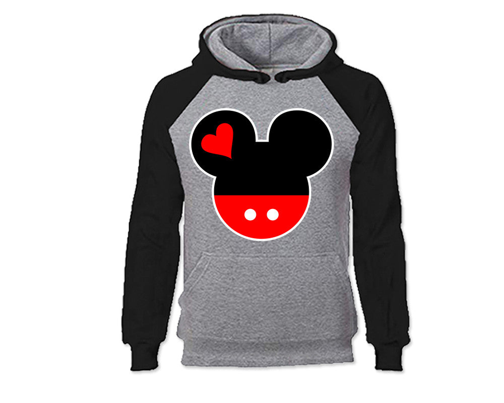 Black Grey color Mickey design Hoodie for Man.