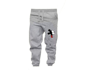 Black Grey color Mickey design Jogger Pants for Man.