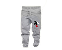 Cargar imagen en el visor de la galería, Black Grey color Mickey design Jogger Pants for Man.
