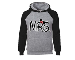 Black Grey color MRS design Hoodie for Woman