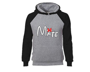 Black Grey color Mate design Hoodie for Woman
