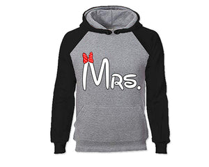 Black Grey color MRS design Hoodie for Woman
