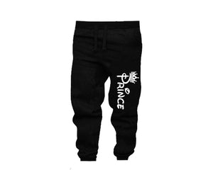 Black color Prince design Jogger Pants for Man.
