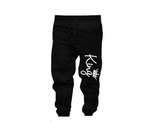 Black color King design Jogger Pants for Man.