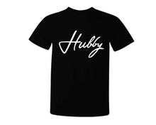 Load image into Gallery viewer, Black color Hubby design T Shirt for Man.
