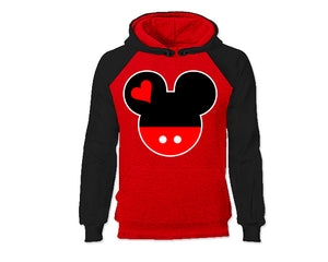 Black Red color Mickey design Hoodie for Man.