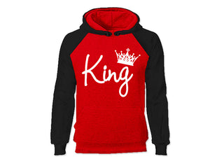 Black Red color King design Hoodie for Man.