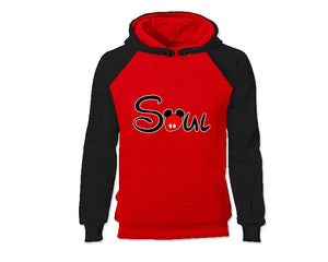 Black Red color Soul design Hoodie for Man.