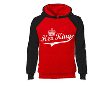 Load image into Gallery viewer, Black Red color Her King design Hoodie for Man.
