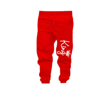 Cargar imagen en el visor de la galería, Black Red color King design Jogger Pants for Man.
