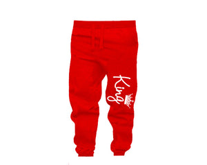Black Red color King design Jogger Pants for Man.