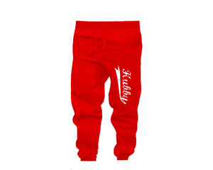 Black Red color Hubby design Jogger Pants for Man.