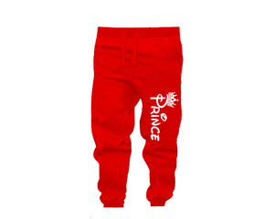 Black Red color Prince design Jogger Pants for Man.