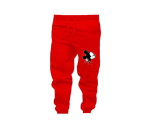 Black Red color Mickey design Jogger Pants for Man.