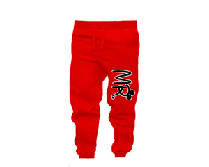 Black Red color Mr design Jogger Pants for Man.