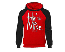 Görseli Galeri görüntüleyiciye yükleyin, Black Red color He&#39;s Mine design Hoodie for Woman
