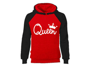 Black Red color Queen design Hoodie for Woman