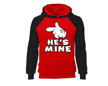 이미지를 갤러리 뷰어에 로드 , Black Red color He&#39;s Mine design Hoodie for Woman
