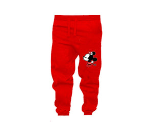 Black Red color Minnie design Jogger Pants for Woman