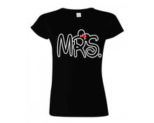 Load image into Gallery viewer, Black color MRS design T Shirt for Woman
