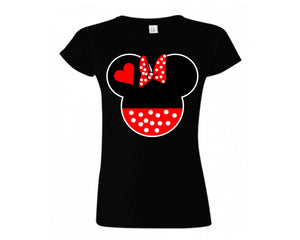 Black color Minnie design T Shirt for Woman