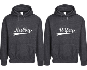 Hubby and Wifey pullover speckle hoodies, Matching couple hoodies, Black his and hers man and woman contrast raglan hoodies