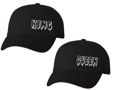 Load image into Gallery viewer, King and Queen matching caps for couples, Black baseball caps.
