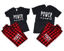 將圖片載入圖庫檢視器 Power Couple matching couple top bottom sets.Couple shirts, Buffalo Red_Black flannel pants for men, flannel pants for women. Couple matching shirts.
