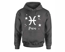 Load image into Gallery viewer, Pisces Zodiac Sign hoodies. Charcoal Hoodie, hoodies for men, unisex hoodies
