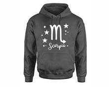 Load image into Gallery viewer, Scorpio Zodiac Sign hoodies. Charcoal Hoodie, hoodies for men, unisex hoodies

