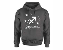 Load image into Gallery viewer, Sagittarius Zodiac Sign hoodies. Charcoal Hoodie, hoodies for men, unisex hoodies
