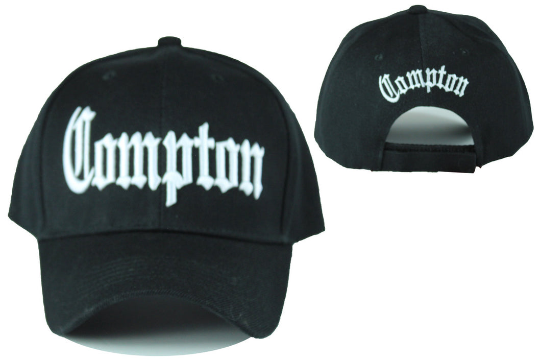 Compton designer baseball hats, embroidered baseball caps, Black baseball cap