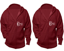 Load image into Gallery viewer, I Put a Ring On It and He Put a Ring On It zipper hoodies, Matching couple hoodies, Cranberry Cavier zip up hoodie for man, Cranberry Cavier zip up hoodie womens

