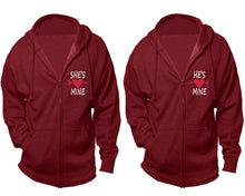 將圖片載入圖庫檢視器 She&#39;s Mine and He&#39;s Mine zipper hoodies, Matching couple hoodies, Cranberry Cavier zip up hoodie for man, Cranberry Cavier zip up hoodie womens
