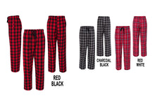 Cargar imagen en el visor de la galería, Flannel Pants, Christmas Pajamas, Buffalo Red_Black, Charcoal_Black, Red_White
