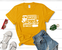 將圖片載入圖庫檢視器 Coffee and Mascara t shirts for women. Custom t shirts, ladies t shirts. Gold shirt, tee shirts.
