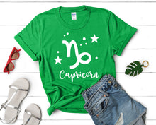 Load image into Gallery viewer, Capricorn t shirts for women. Custom t shirts, ladies t shirts. Irish Green shirt, tee shirts.
