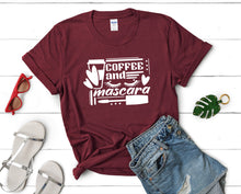 將圖片載入圖庫檢視器 Coffee and Mascara t shirts for women. Custom t shirts, ladies t shirts. Maroon shirt, tee shirts.
