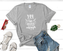 Load image into Gallery viewer, You Were Given This Life Because You Are Strong Enough To Live It t shirts for women. Custom t shirts, ladies t shirts. Sports Grey shirt, tee shirts.
