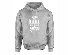 Load image into Gallery viewer, Your Only Limit is You inspirational quote hoodie. Sports Grey Hoodie, hoodies for men, unisex hoodies
