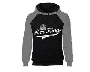Grey Black color Her King design Hoodie for Man.