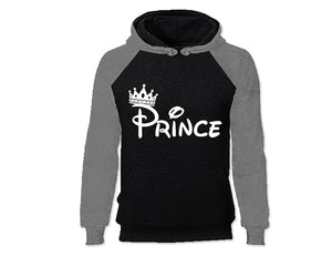 Grey Black color Prince design Hoodie for Man.