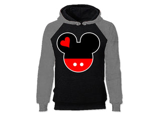 Grey Black color Mickey design Hoodie for Man.