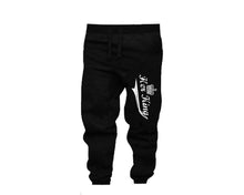 Load image into Gallery viewer, Grey Black color Her King design Jogger Pants for Man.
