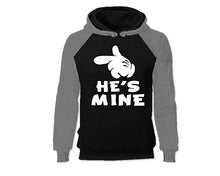 이미지를 갤러리 뷰어에 로드 , Grey Black color He&#39;s Mine design Hoodie for Woman
