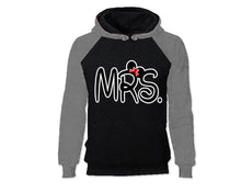 Load image into Gallery viewer, Grey Black color MRS design Hoodie for Woman

