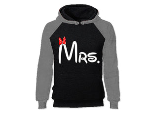 Grey Black color MRS design Hoodie for Woman