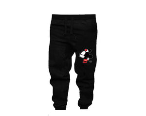 Grey Black color Minnie design Jogger Pants for Woman
