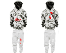 Charger l&#39;image dans la galerie, Her Joker and His Harley matching top and bottom set, Grey Cloud design tie dye hoodie and jogger pants set for mens, tie dye hoodie and jogger set womens. Matching couple joggers.

