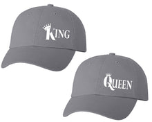 이미지를 갤러리 뷰어에 로드 , King and Queen matching caps for couples, Grey baseball caps.
